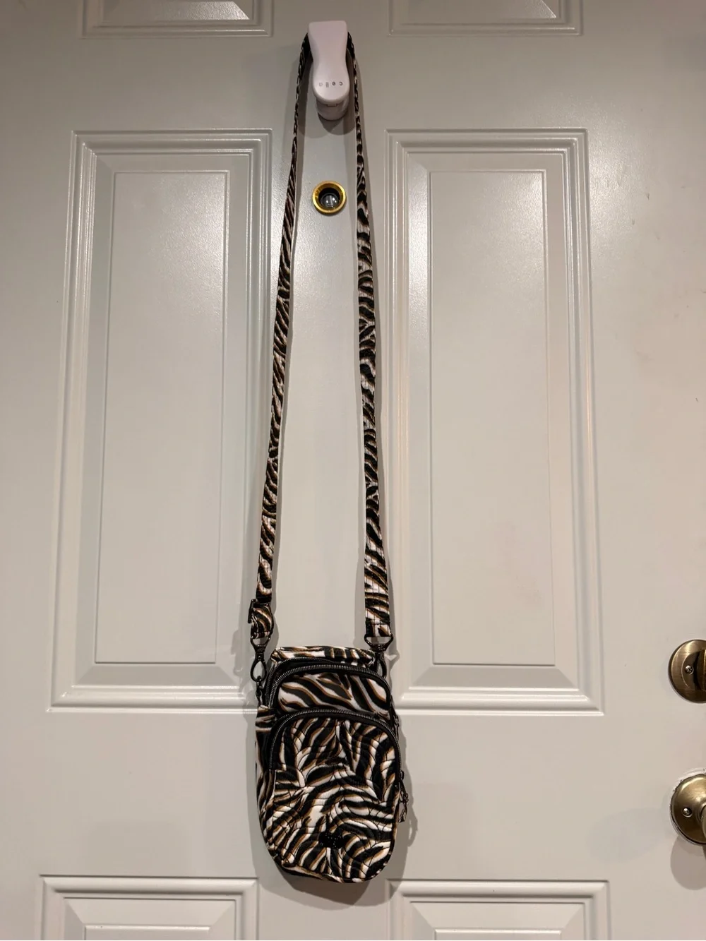 LUG Zebra-Print Crossbody Bag - Black & Cream
